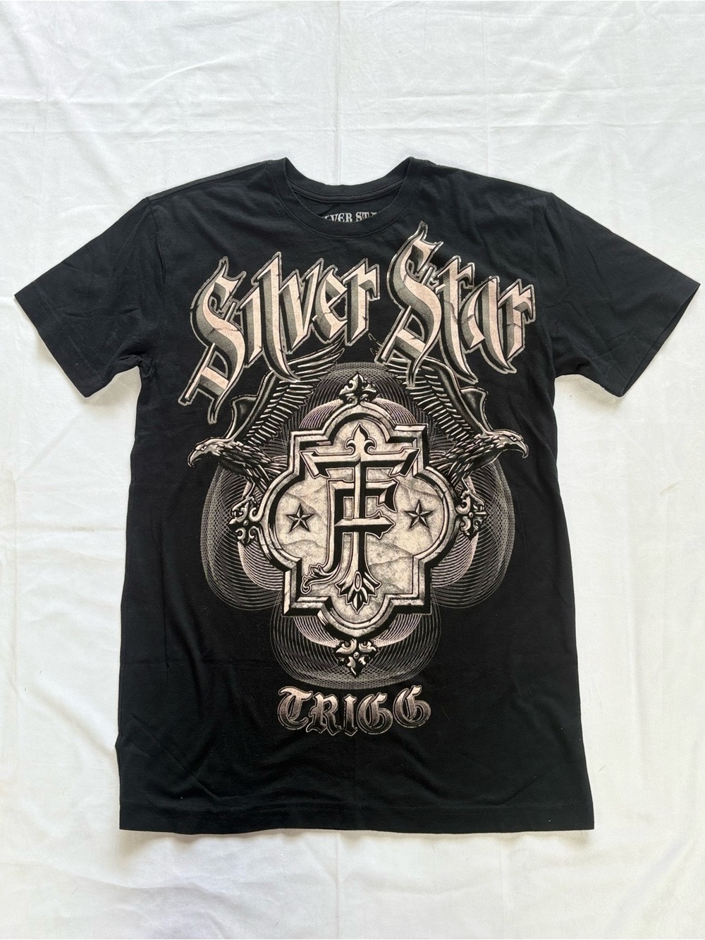 Y2K 2000s grunge style Silver Star Frank Trigg Graphic Tee | $22